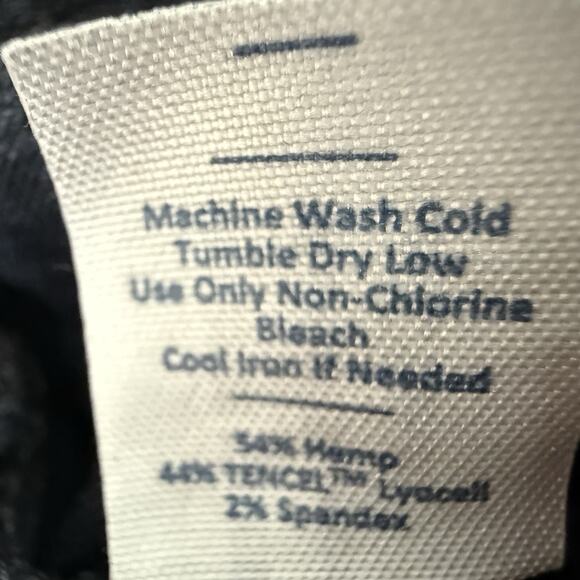 Marine Layer Allison Hemp Blend Wide Leg Pant Women Size Large Navy Blue Pull On - Picture 6 of 7